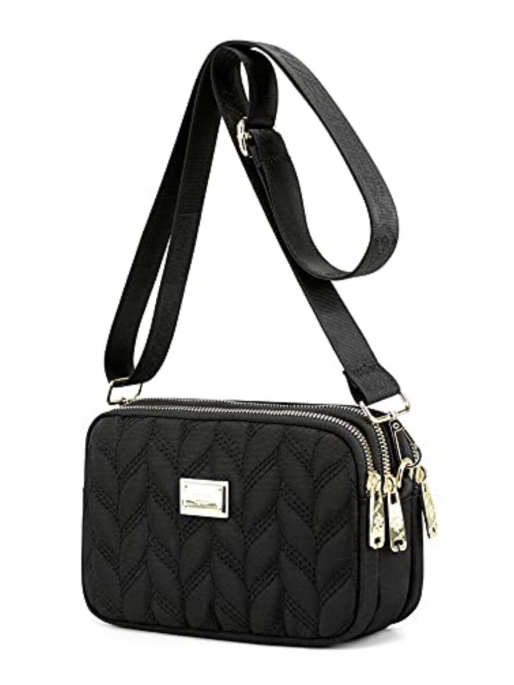 Quilted Nylon Crossbody Bag Small Cell Phone Purse Adjustable Strap